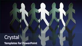  Presentation with community service - PPT theme featuring children community service - paper chain isolated background and a navy blue colored foreground