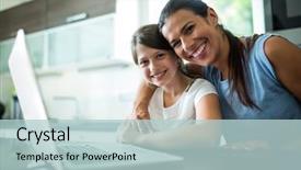  Presentation with mother blessed - Audience pleasing slide set consisting of children computer - portrait of mother and daughter backdrop and a lemonade colored foreground