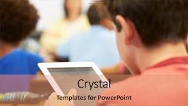  Presentation with using digital tablet - Slides consisting of children computer - pupil in class using digital background and a coral colored foreground