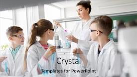  Presentation with education children technology science - Colorful slide deck enhanced with children concept - teacher and kids backdrop and a light gray colored foreground