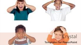  Presentation with sound - Presentation having children-covering-the-ears background and a coral colored foreground