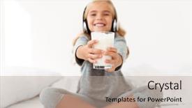 Presentation with children hands - Slide deck featuring children cross - little girl in gray pajamas background and a mint green colored foreground