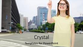  Presentation with black school children - Presentation theme featuring children crosswalks - education school and vision concept background and a soft green colored foreground