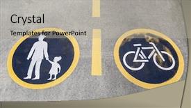  Presentation with pedestrian - Cool new presentation theme with sidewalk repaired with newly poured backdrop and a gray colored foreground