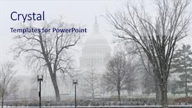  Presentation with blizzard - Audience pleasing presentation theme consisting of children cycle symbol - capitol in blizzard - washington backdrop and a  colored foreground