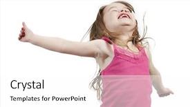  Presentation with dance children - Colorful slide deck enhanced with children dance - adorable and happy little girl backdrop and a white colored foreground