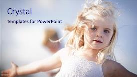  Presentation with blue eyes technology eye scan - Beautiful slide deck featuring children dance - adorable blue eyed girl playing backdrop and a lemonade colored foreground