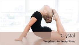  Presentation with stretching - PPT layouts with children dance - beautiful graceful little girl dancing background and a coral colored foreground