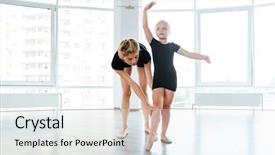  Presentation with ballerina - Amazing theme having children dance - graceful little girl ballerina backdrop and a white colored foreground