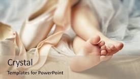  Presentation with dance children - Audience pleasing slide set consisting of children dance - little girl trying on ballet backdrop and a soft green colored foreground