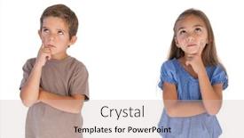  Presentation with children - PPT layouts featuring children-daydreaming-with-arms-crossed background and a soft green colored foreground