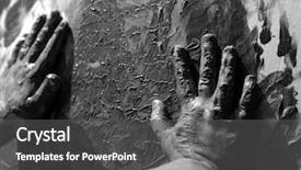  Presentation with children painting - Colorful presentation theme enhanced with children dirty hands painting game backdrop and a dark gray colored foreground