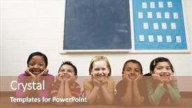  Presentation with young children - Cool new presentation with children diversity - young group of students lying backdrop and a coral colored foreground