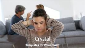  Presentation with daughter - PPT theme enhanced with divorce child - parents fighting and daughter being background and a gray colored foreground