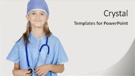  Presentation with ideas opthalmic surgeon - PPT theme consisting of children doctor - portrait of young girl background and a white colored foreground
