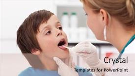  Presentation with physician - Cool new presentation with children doctor - say aaah - little boy backdrop and a coral colored foreground