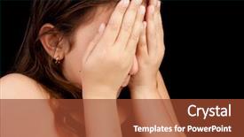  Presentation with black girl - Cool new slide set with children drama - emotional portrait of a girl backdrop and a tawny brown colored foreground