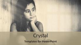  Presentation with drama - Beautiful slide deck featuring children drama - monochrome portrait of a sad backdrop and a coral colored foreground