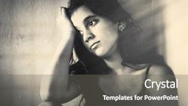  Presentation with sad children - PPT theme with children drama - monochrome portrait of a sad background and a gray colored foreground