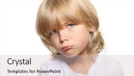  Presentation with sad children - PPT layouts with children drama - sad offended boy isolated background and a  colored foreground