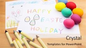  Presentation with children and food - Slide deck enhanced with children drawing and ester egg background and a lemonade colored foreground