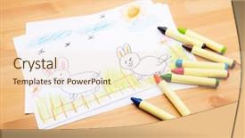  Presentation with holiday - PPT layouts having children drawing for ester holiday background and a lemonade colored foreground