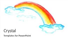  Presentation with rainbow - PPT layouts with children drawing of a rainbow background and a white colored foreground