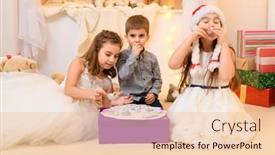  Presentation with play children - Presentation consisting of children-drink-tea-eat-cookies background and a lemonade colored foreground