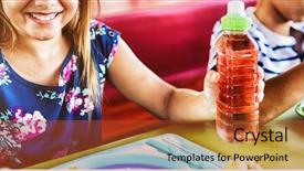  Presentation with school children - Presentation theme consisting of children eating at the canteen background and a  colored foreground