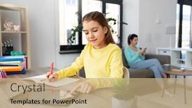  Presentation with children education - Presentation featuring children-education-and-distant-learning background and a coral colored foreground