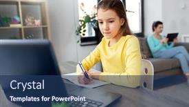  Presentation with children education - Audience pleasing PPT layouts consisting of children-education-and-distant-learning backdrop and a ocean colored foreground