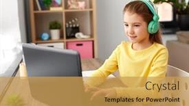  Presentation with children education - Theme enhanced with children-education-and-distant-learning background and a yellow colored foreground