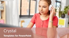  Presentation with children education - Slide deck enhanced with children-education-and-distant-learning background and a coral colored foreground