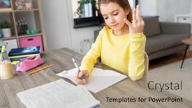  Presentation with children education - Colorful slide set enhanced with children-education-and-learning-concept backdrop and a coral colored foreground