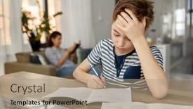  Presentation with children education - Cool new presentation theme with children-education-and-learning-concept backdrop and a coral colored foreground