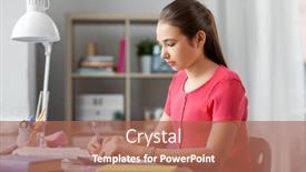  Presentation with children education - Presentation design featuring children-education-and-learning-concept background and a coral colored foreground