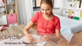  Presentation with children education - PPT layouts consisting of children-education-and-learning-concept background and a coral colored foreground