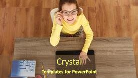  Presentation with children education - Beautiful presentation theme featuring children-education-and-school-concept backdrop and a tawny brown colored foreground