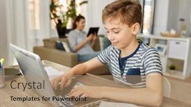  Presentation with children education - Theme enhanced with children-education-and-school-concept background and a coral colored foreground