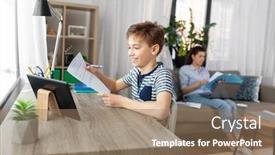  Presentation with children education - Colorful PPT layouts enhanced with children-education-and-school-concept backdrop and a coral colored foreground