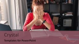  Presentation with children education - PPT theme having children-education-bored-student-tired and a  colored foreground