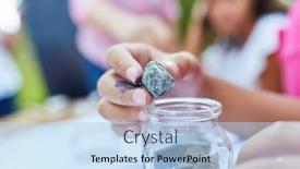  Presentation with summer school - Amazing PPT layouts having children-examine-rocks-and-minerals backdrop and a light blue colored foreground