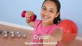  Presentation with teen girl - Audience pleasing theme consisting of chaotic particles flying cube backdrop and a black colored foreground