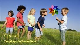 Presentation with alternative energy - Theme featuring children experiencing alternative energy background and a tawny brown colored foreground