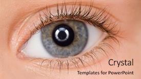  Presentation with child eye - Colorful presentation theme enhanced with children eyes - left blue eye of child backdrop and a coral colored foreground