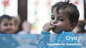  Presentation with play kids - Cool new theme with children family - happy child kids group have backdrop and a  colored foreground