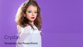  Presentation with makeup - Presentation design enhanced with children-fashion-makeup-fashiondoll-kid background and a light blue colored foreground