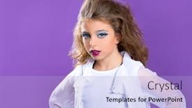  Presentation with makeup - Beautiful presentation design featuring children-fashion-makeup-fashiondoll-kid backdrop and a light blue colored foreground