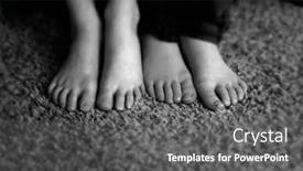  Presentation with young children - Slides having children feet on carpet with pajamas youth young background and a gray colored foreground
