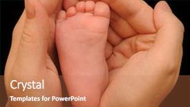  Presentation with feet - Presentation theme having children feet background and a coral colored foreground